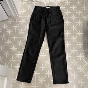 Good American Jet Black Leatherette Trousers